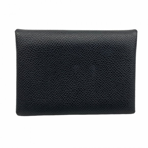 HERMES Black Leather Card Holder - Picture 1 of 9